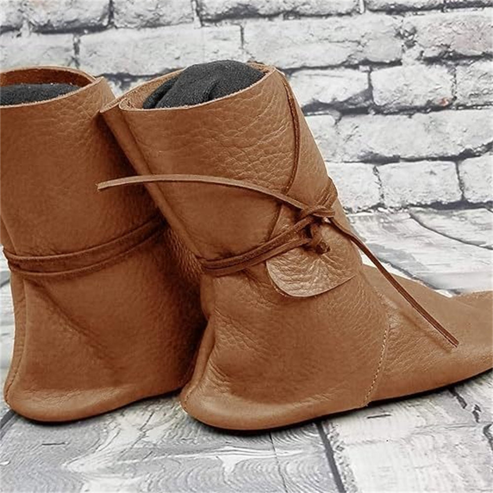 Medieval Ankle Boots with Side Lacing