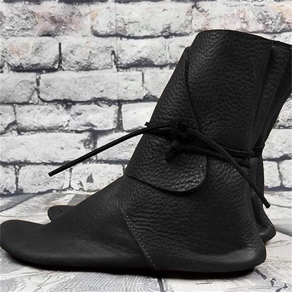 Medieval Ankle Boots with Side Lacing