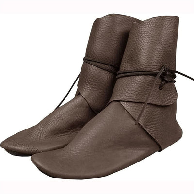 Medieval Ankle Boots with Side Lacing