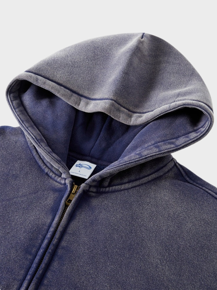 RAVEN WASHED HOODIE MIT REISSVERSCHLUSS