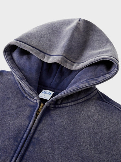 RAVEN WASHED HOODIE MIT REISSVERSCHLUSS