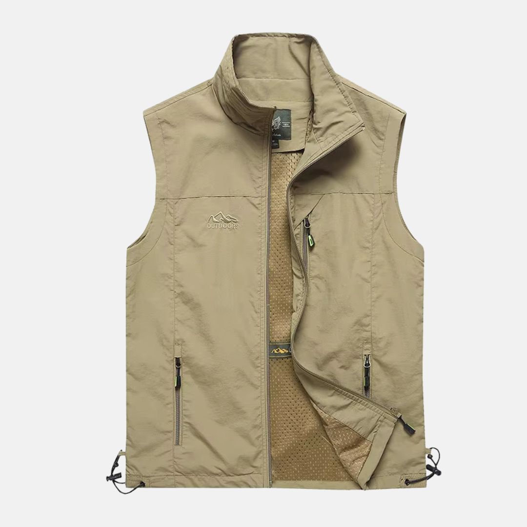 Peaks Outdoor Anglerweste | Leicht Multifunktionsweste mit Taschen Für Herren