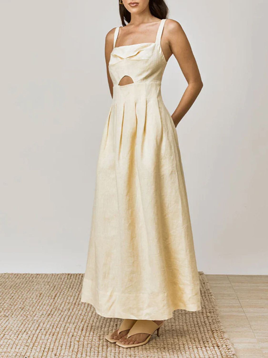 Devine Cutout Square Neck Cami Dress