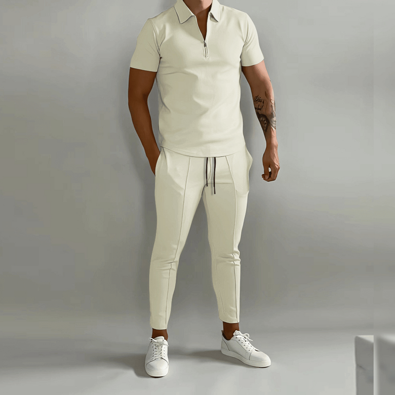 Herren Elegantes Polo Shirt und Hose Set | Stilvoll