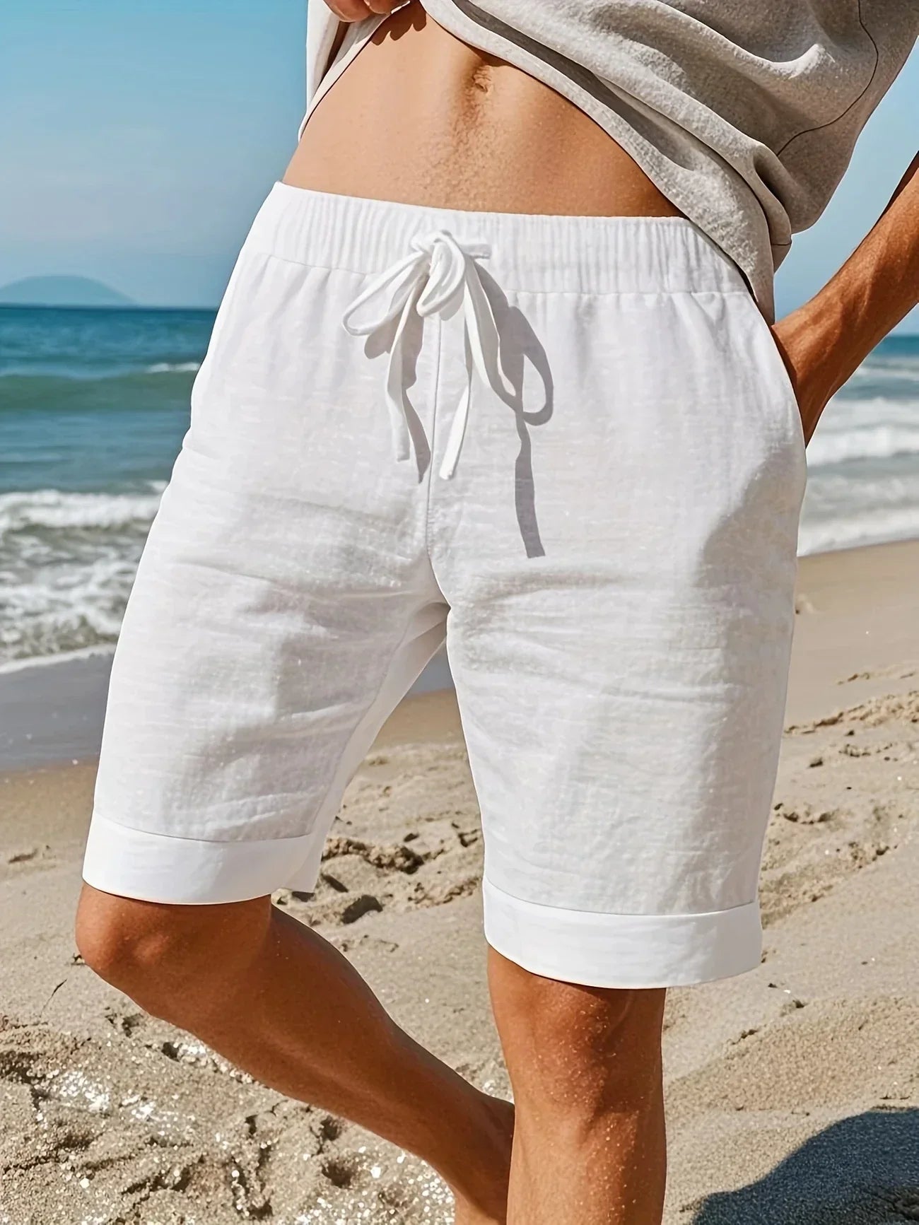 Callan – Lässige Leinen Shorts Mit Tasche