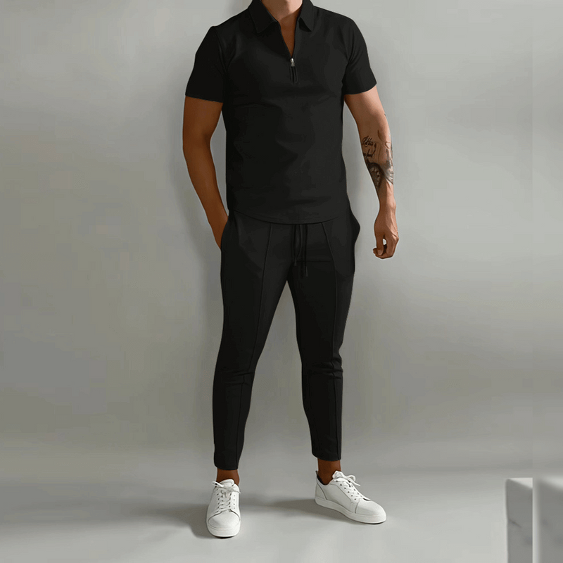 Herren Elegantes Polo Shirt und Hose Set | Stilvoll