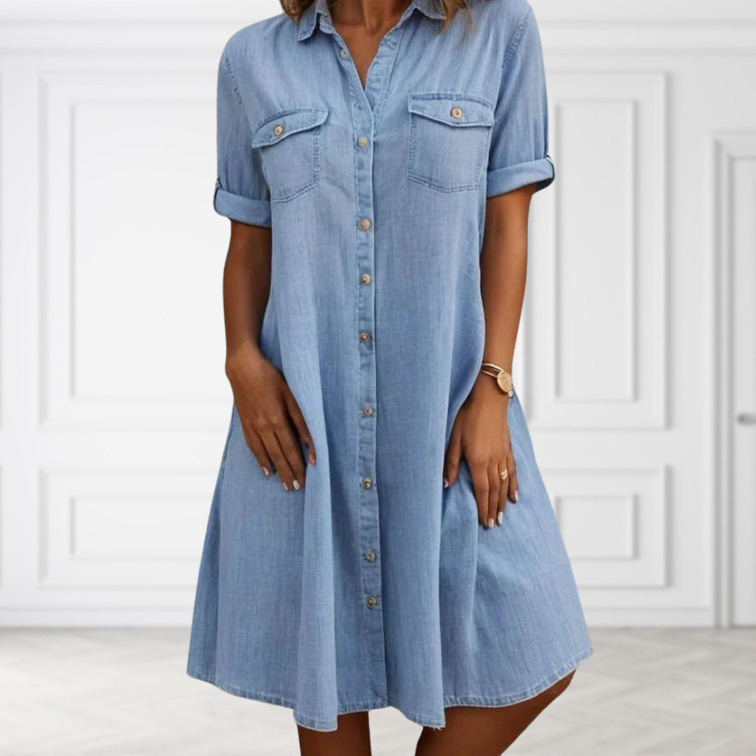 Dione | Feminines Denim-Kleid mit modernem Schnitt