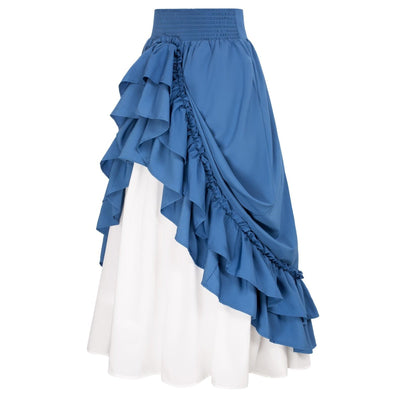 Renaissance Elastic Waist Double-Layer Maxi Skirt
