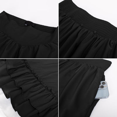 Renaissance Elastic Waist Double-Layer Maxi Skirt