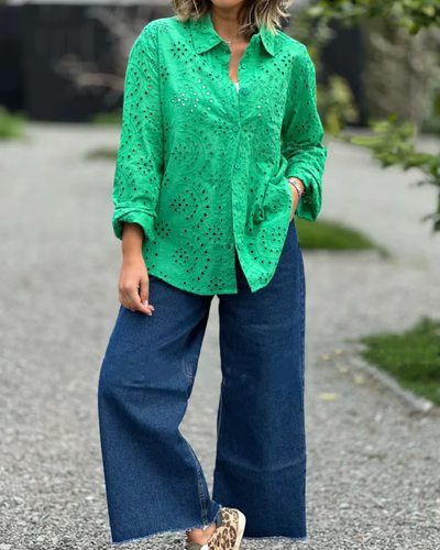 Ceeto : Bestickte Hemdbluse für Ihre Sonnentage