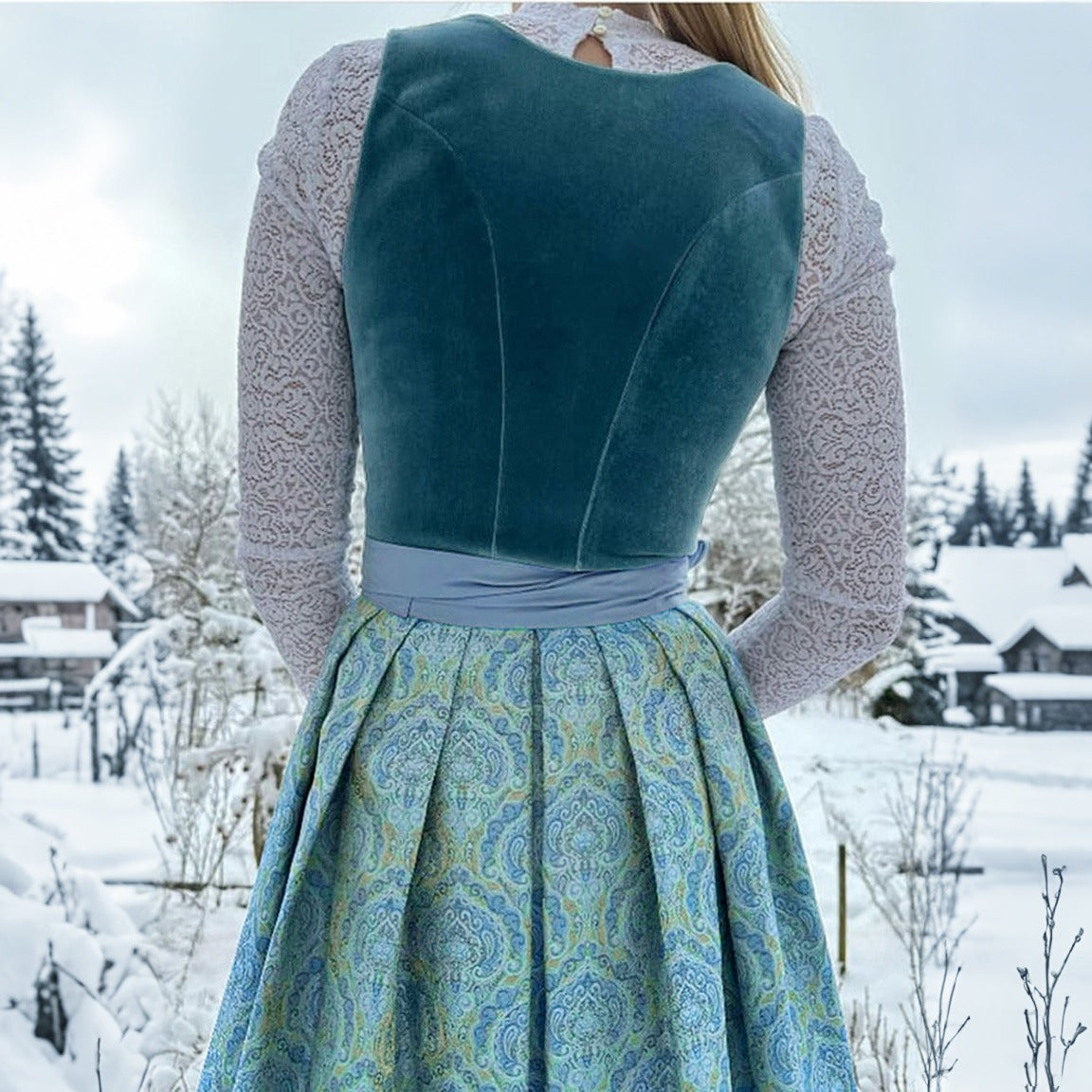 Oktoberfest Faux Fleece Dirndl with Apron