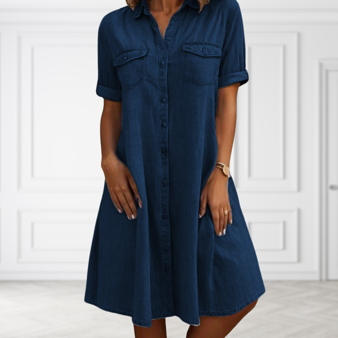 Dione | Feminines Denim-Kleid mit modernem Schnitt
