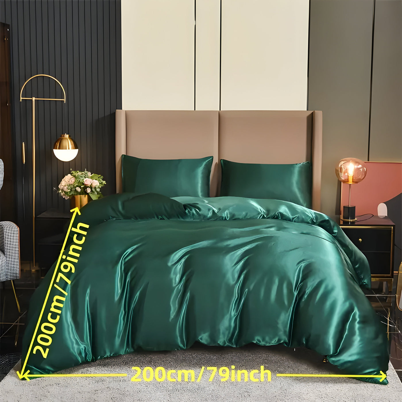 SatinNest Duvet Set - 3tlg. Satin Bettbezug Set
