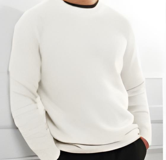 Herren Luxe Stricken Crew Pullover