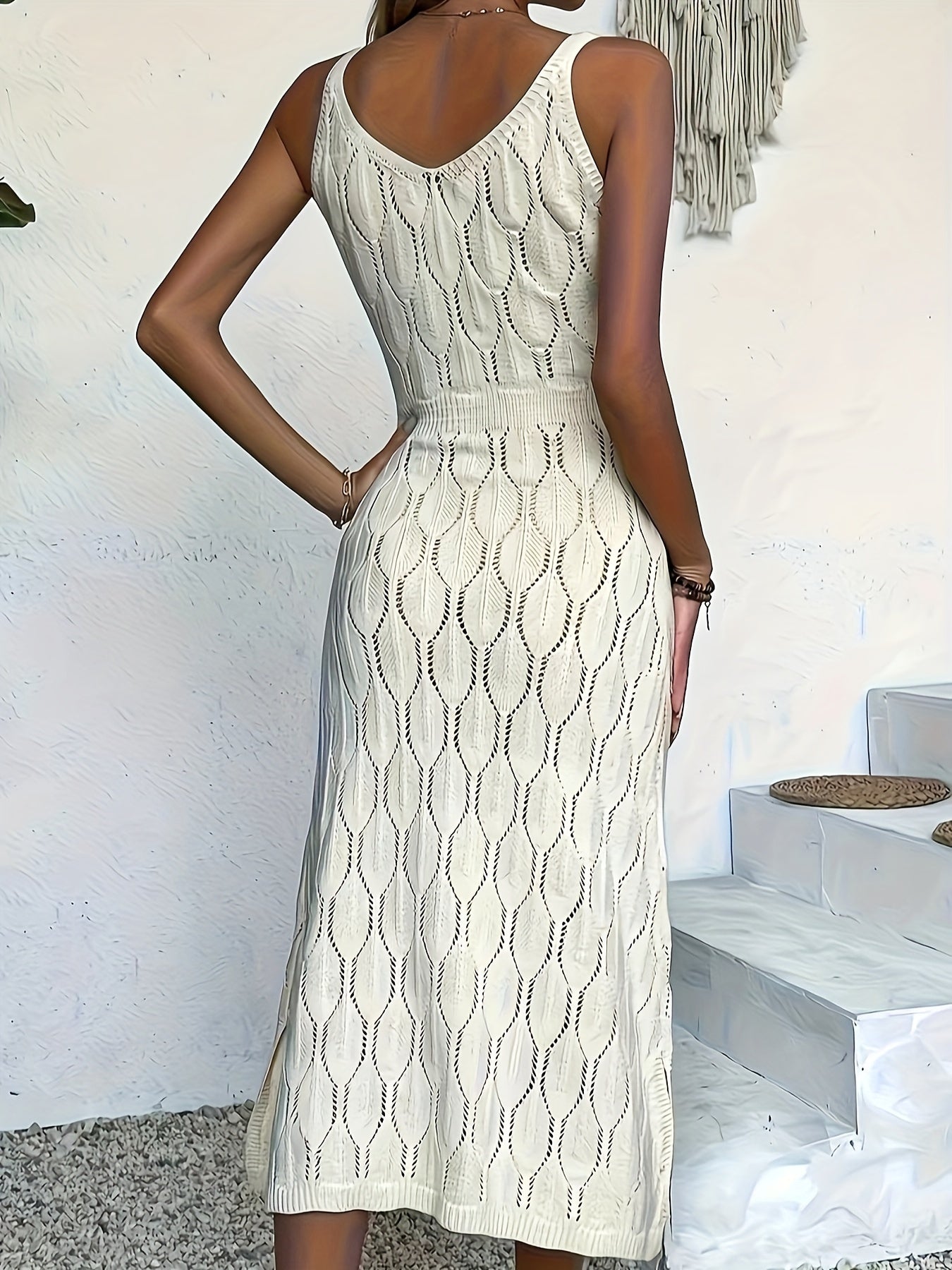 Luciana - Ärmelloses Langes Strickkleid Im Mantelstil