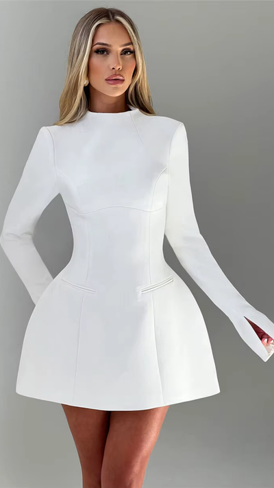 Eleanor - Elegantes Minikleid mit langen Ärmeln