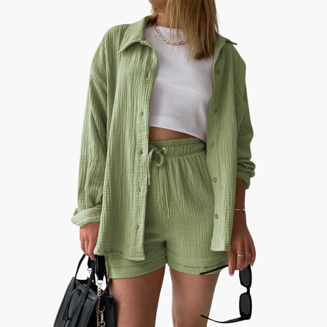 Musselin Zweiteiler für Damen - Luftiges Co-ord Set für Sommer