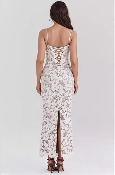 Maddie | Lange Korsett-Spitzenkleid