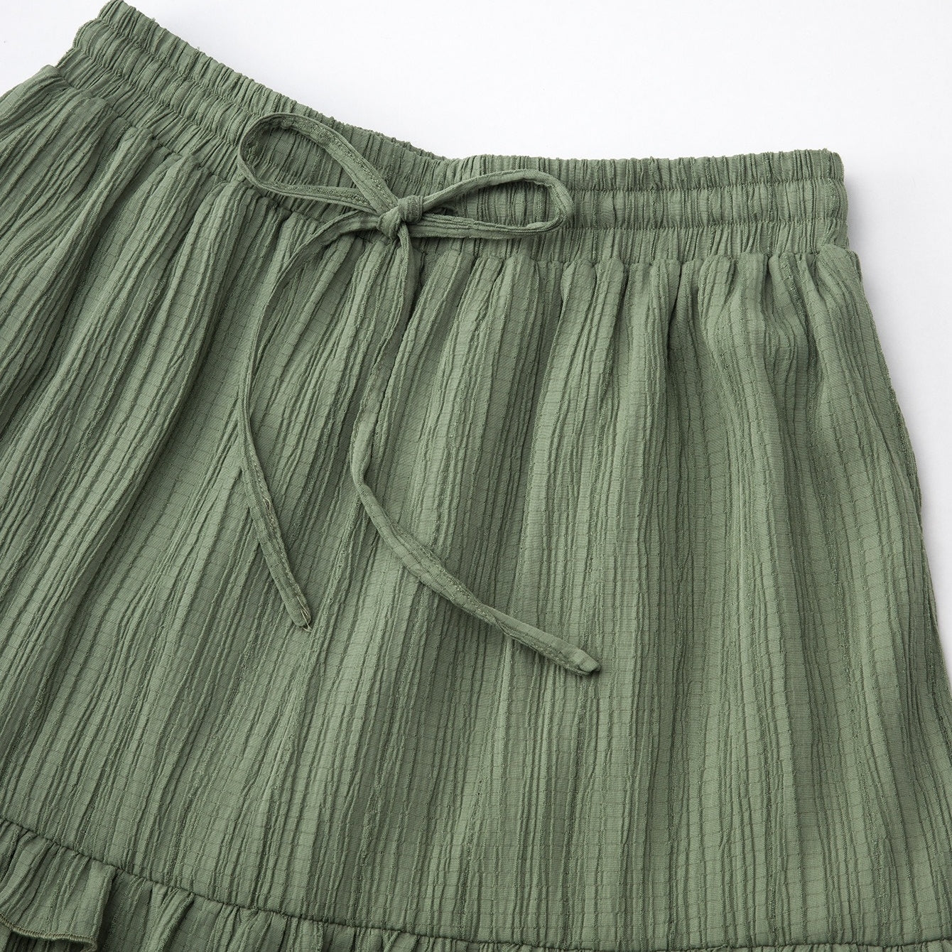 Retro Vintage Medieval Solid Maxi Skirt with Ruffle Trim