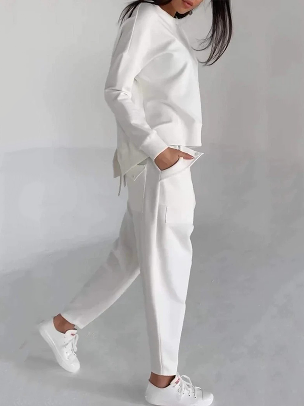 CASUAL RUNDHALS-ZWEITEILER MIT LANGARM