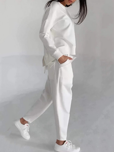 CASUAL RUNDHALS-ZWEITEILER MIT LANGARM