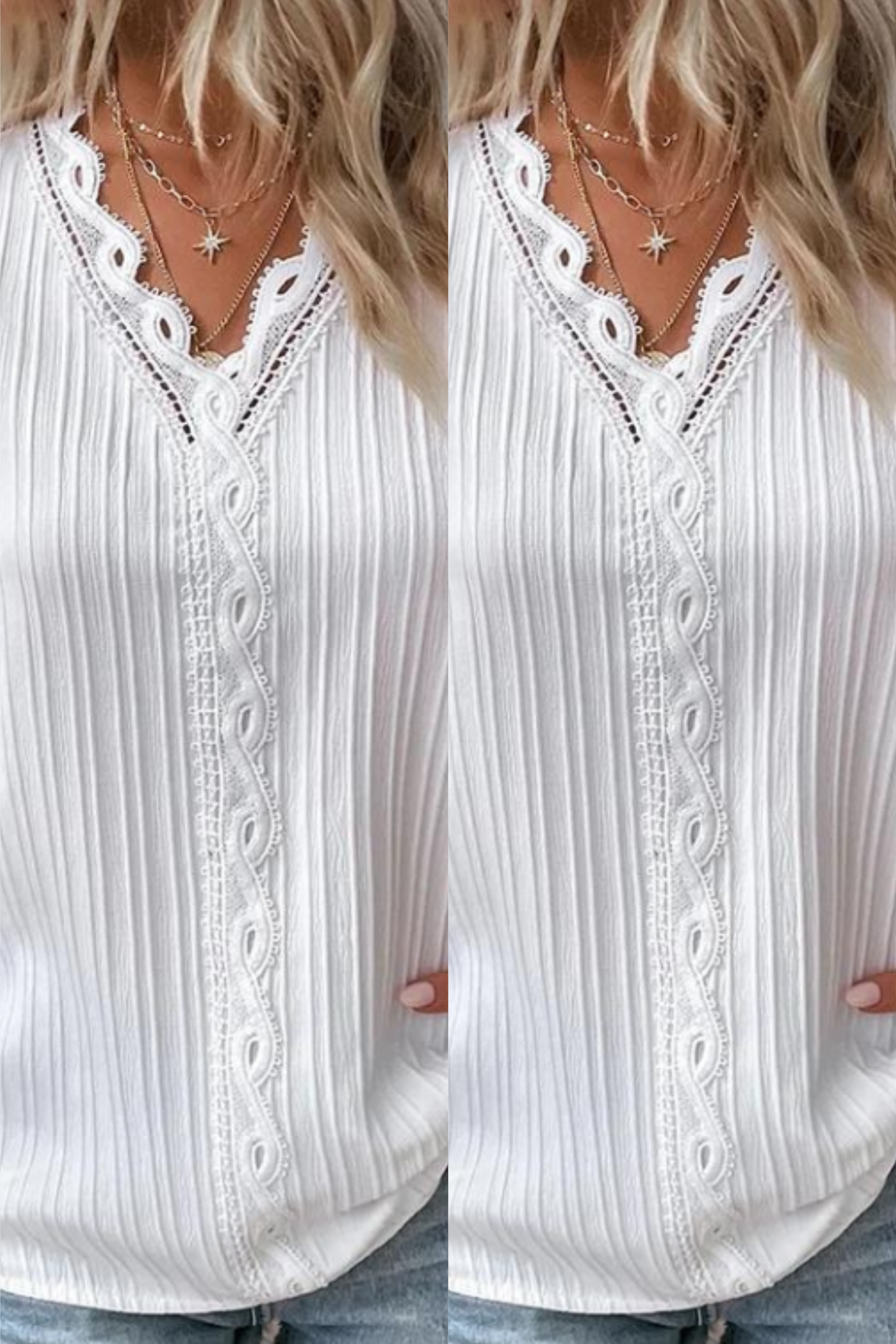 Heidi-Mode | Stilvolles V-Ausschnitt Spitzenoberteil