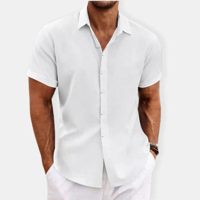 Herren Kurzärmeliges Knopf Daunen Hemd | Lässig