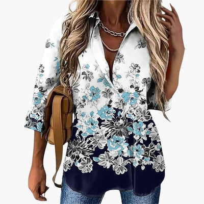 Lockere Damenbluse mit Blumenmuster - Luftig & Elegant