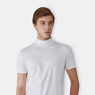 Herren Sommer Stehkragen T-Shirt | Slim Fit