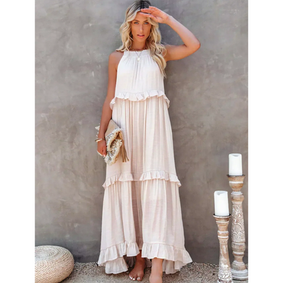 Damen Ausgestelltes ärmelloses Kleid | Maxi