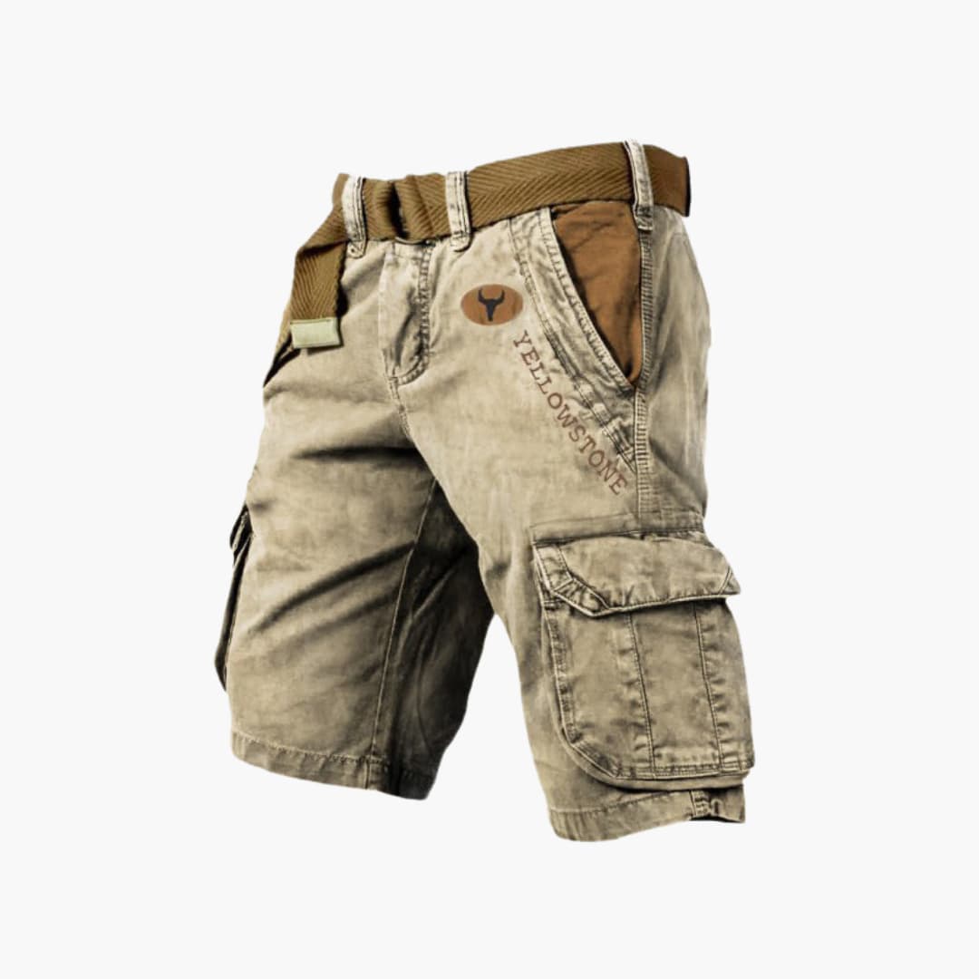 Cargo Shorts für Herren - Robuste Kurze Wanderhose mit Gürtel für Outdoor
