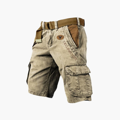 Cargo Shorts für Herren - Robuste Kurze Wanderhose mit Gürtel für Outdoor