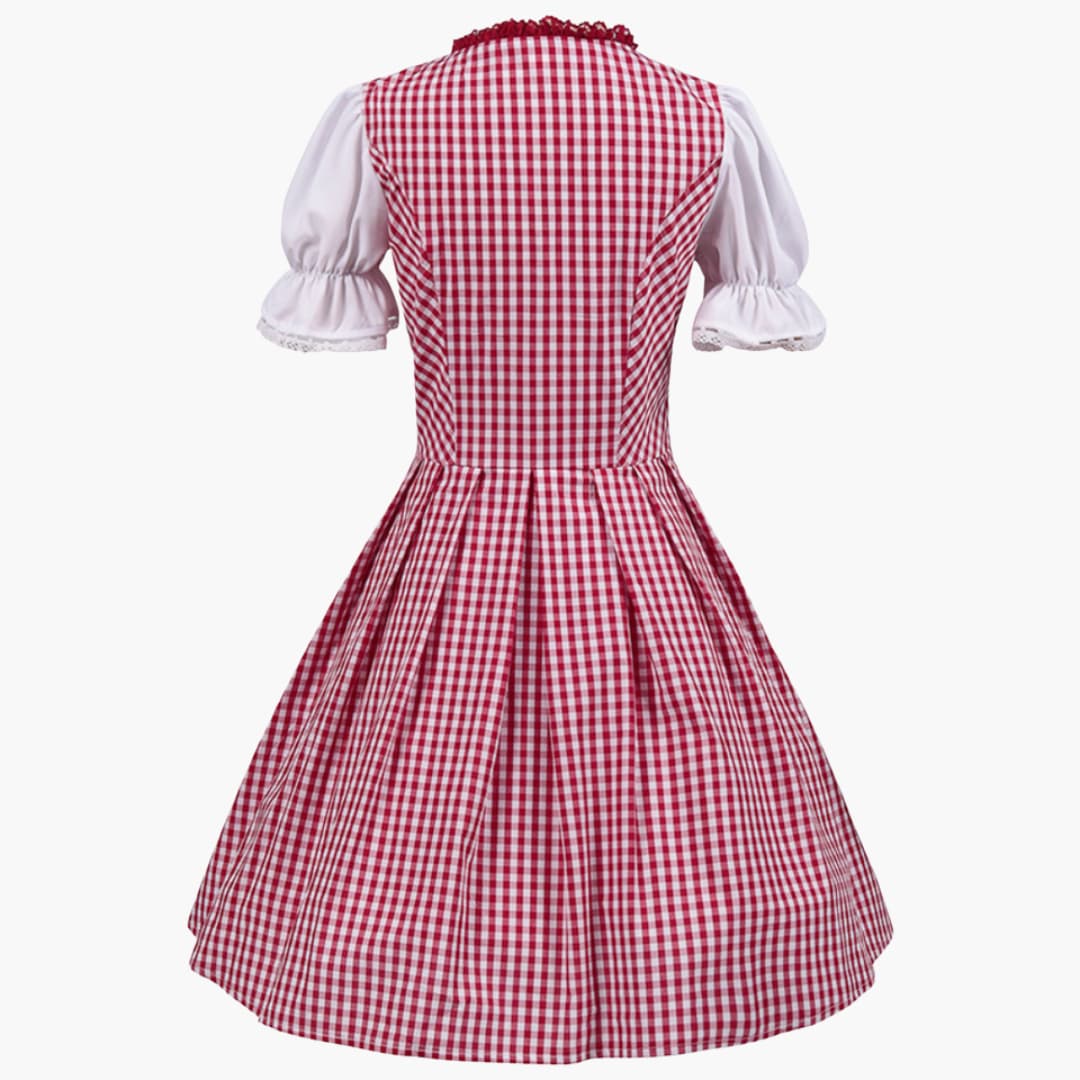 Karomuster Dirndl kleid für Damen - Oktoberfest 2025