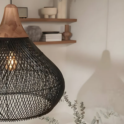 BistroBeam Light - Moderne Rattan-Pendelleuchte