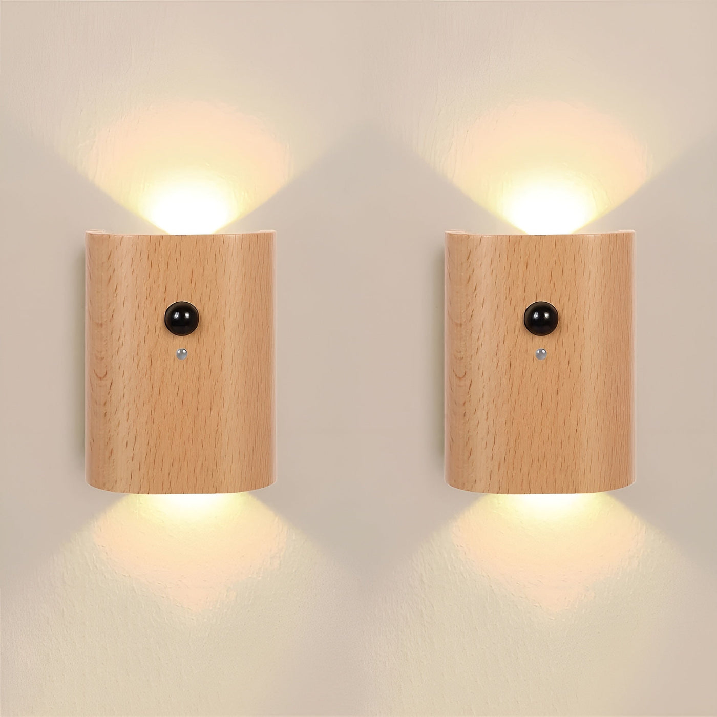 LED Wandleuchte aus Holz – Mit Bewegungssensor & USB | Für Flur & Treppe