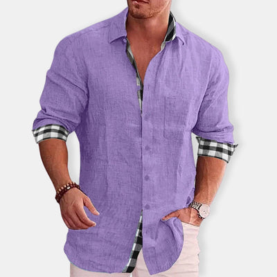 Herren Lässig Knopf Daunen Hemd | Langarm