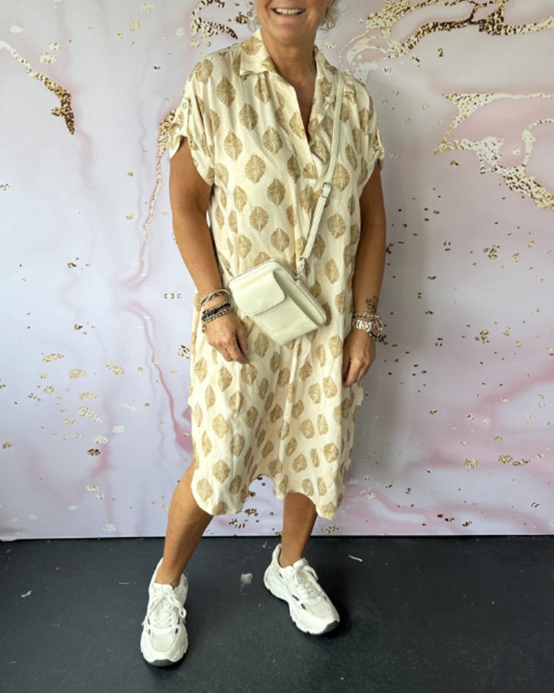 DINI ELEGANTES KLEID MIT V-AUSSCHNITT