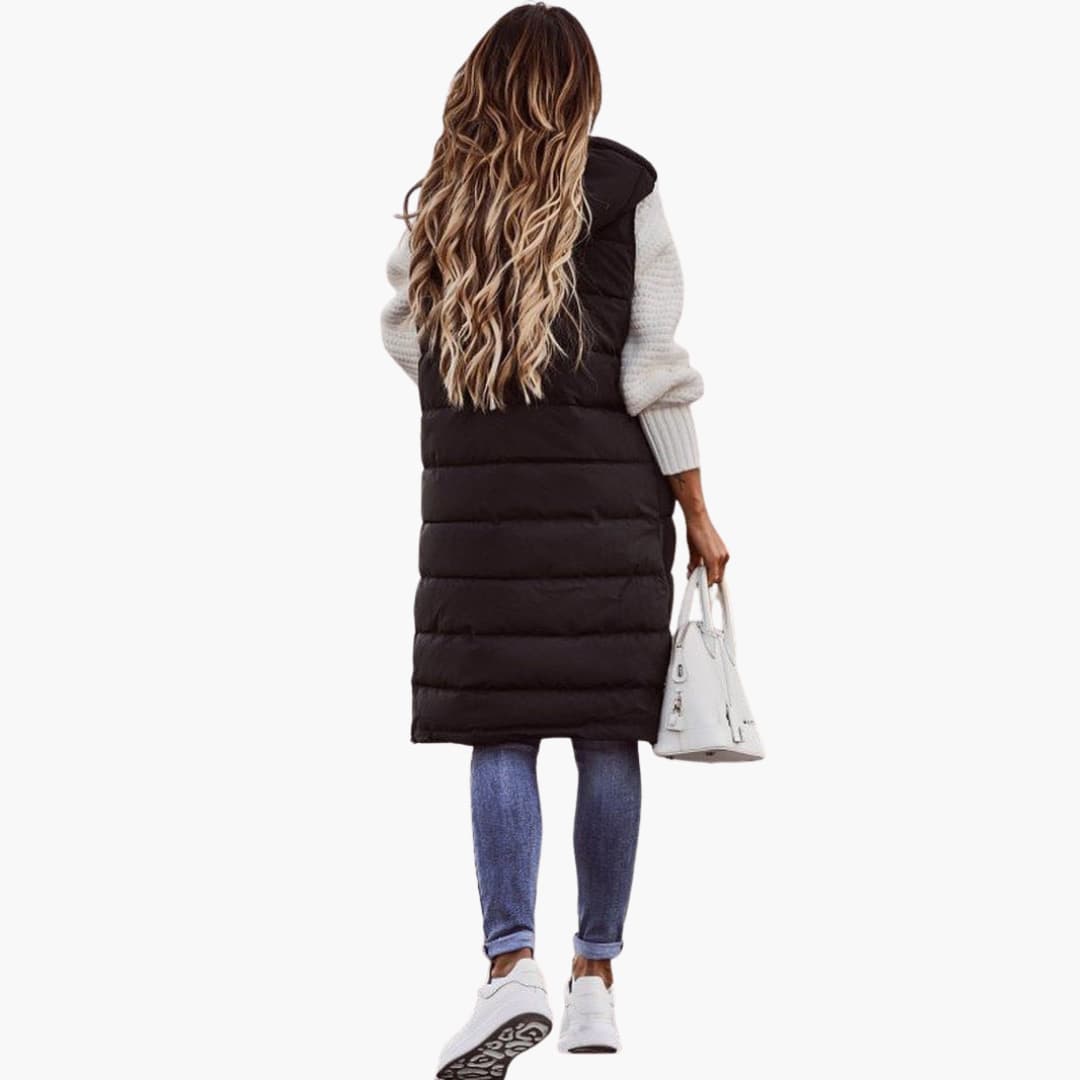 Gesteppt lange Weste für Damen