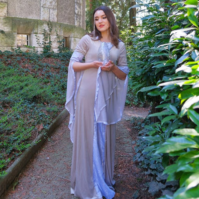 Irish Style Renaissance Dress with Hood Floor Length Design Plus Size