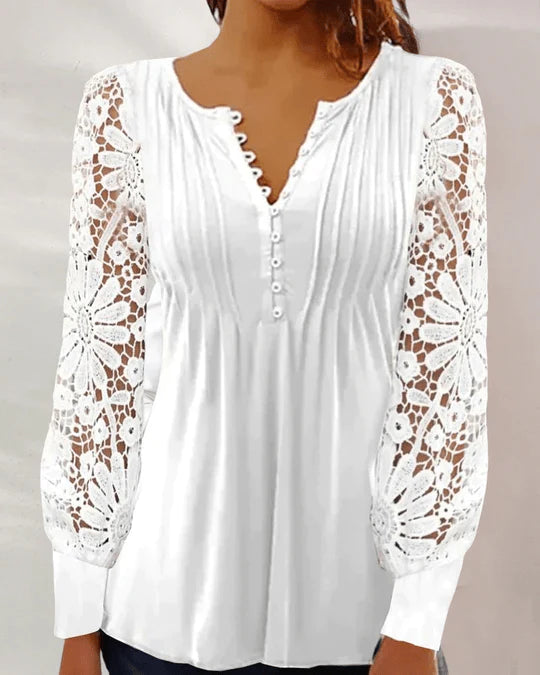 EleganzRevolution | Exquisite Langärmelige Bluse für Jeden Anlass