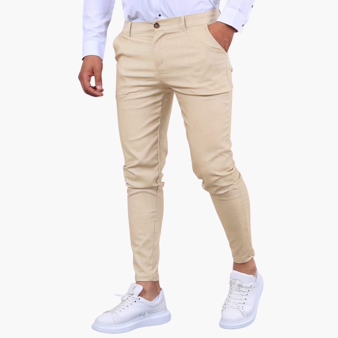 Herren Slim Fit Hose in Knöchellänge mit Taschen