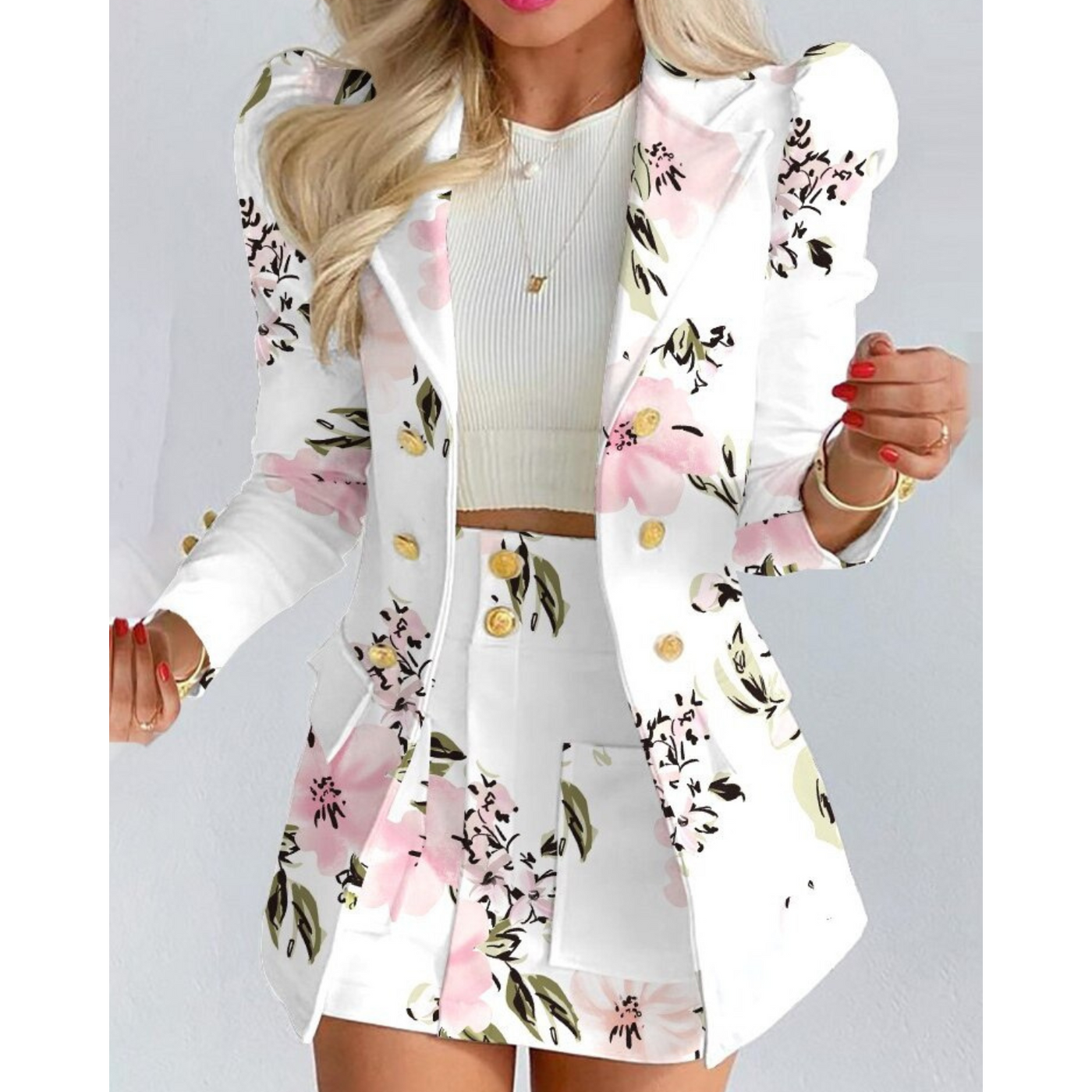 EleganzKomfort | Hochwertiges Blazer-Rock Set für Herbst und Winter