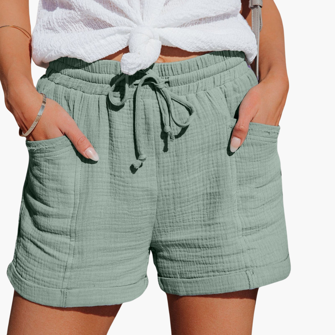 Baumwoll Sommer Shorts für Damen – Leicht mit Taschen & Bund