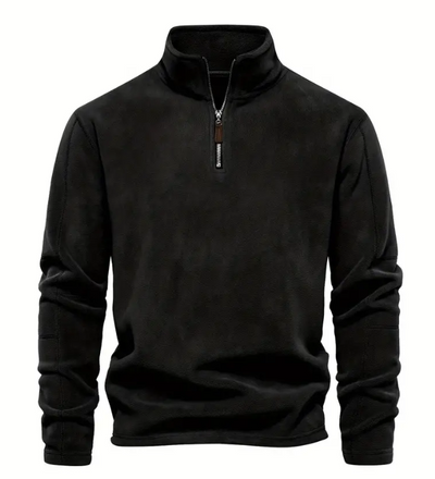 Kordpullover mit halbem reißverschluss