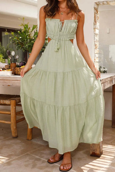 Cutout Square Neck Midi Cami Dress