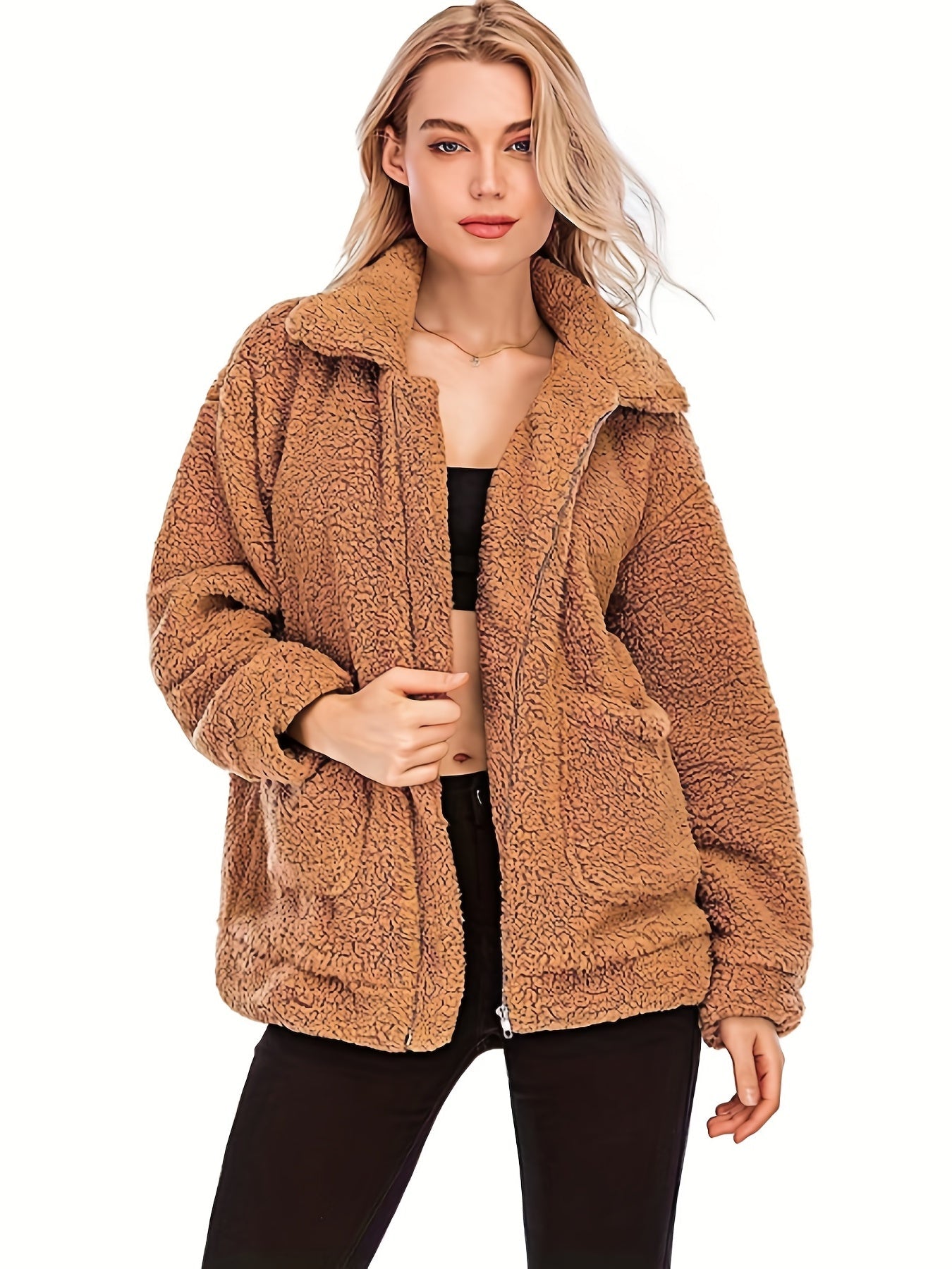 Heidi-Mode | Stylish Teddyjacke mit Reißverschluss