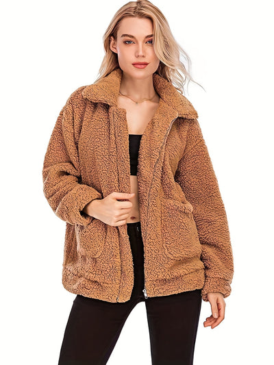 Heidi-Mode | Stylish Teddyjacke mit Reißverschluss