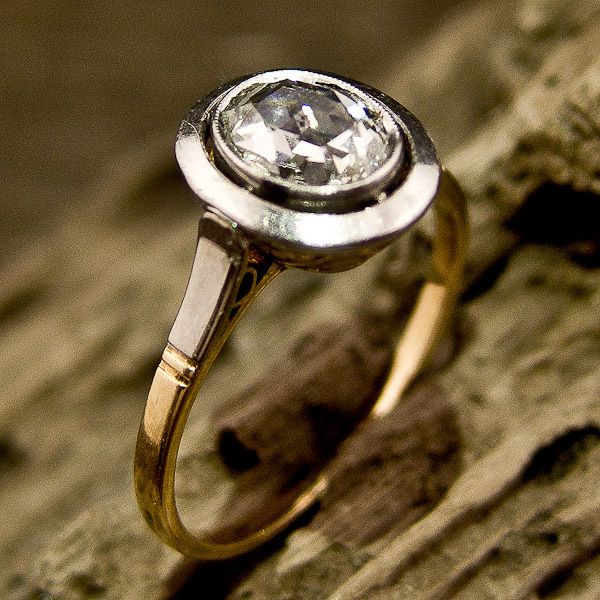 Schwarzer Rosenschliff Diamant Vintage