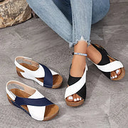 Heidi-Mode | Orthopädische Zweifarbige Schicke Sandalen