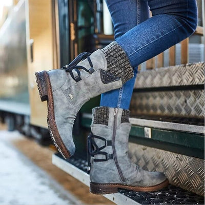 WinterWelle© – Stilvolle wadenhohe Schneestiefel für ultimativen Komfort und Wärme
